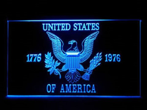 USA America 1776-1976 Eagle Flag LED Neon Sign